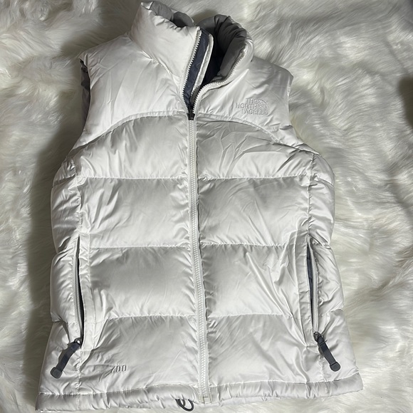 The North Face 700 Nuptse Down Puffer Vest White